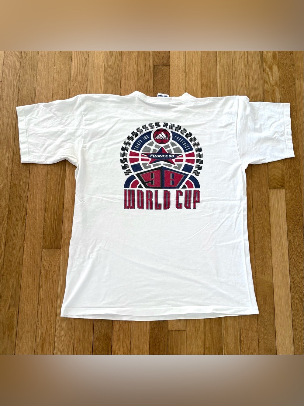 Vintage World Cup France 1998 Adidas Shirt RARE Made In USA Coupe De Monde Large
